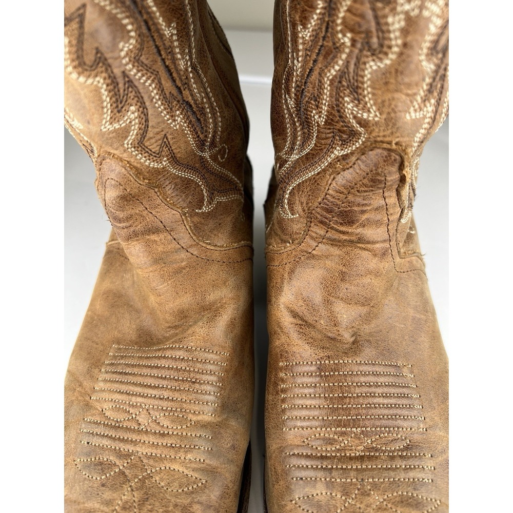 Vintage Nocona Cowboy Boots Women Size 7.5 B Brown Leather Snip Toe Style 5015 - Picture 5 of 16